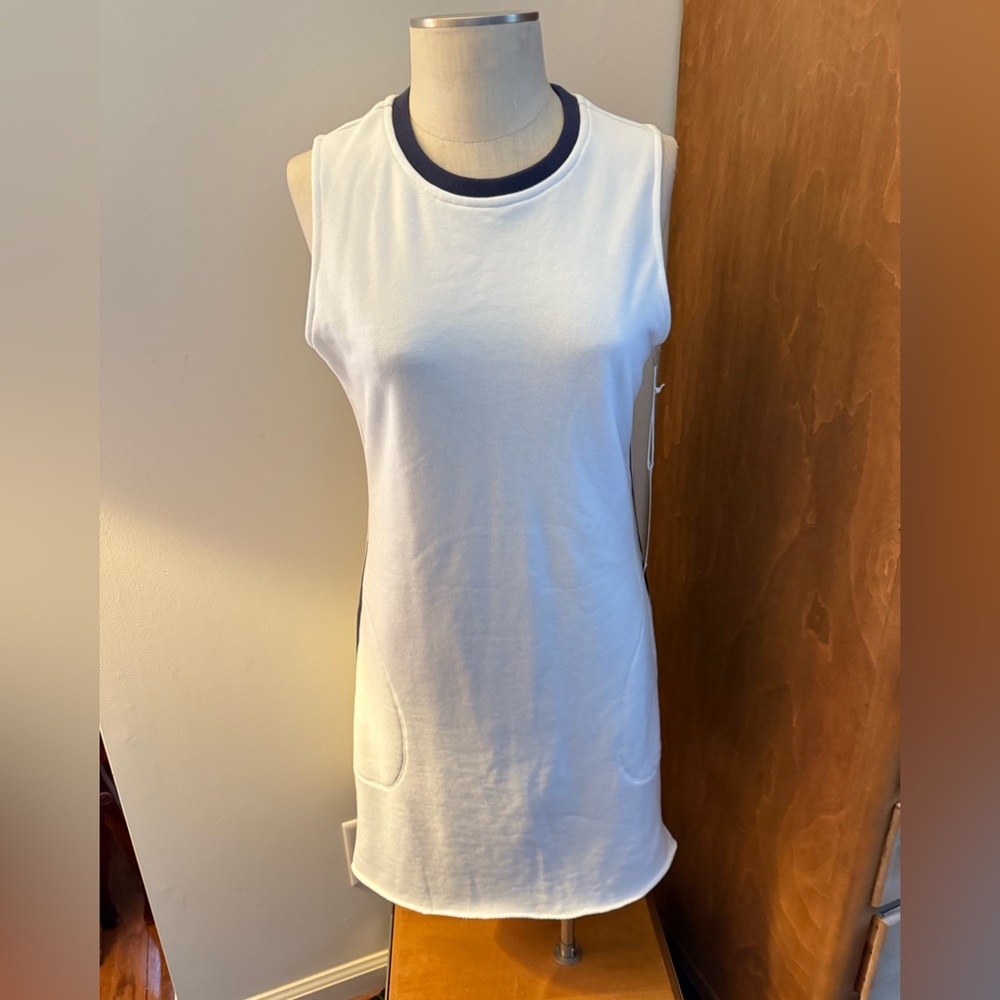 NWT! Size M Krimson Klover White Sleeveless cotton Mini Dress with side pockets!